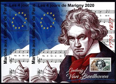 2020 - France Blocs Marigny 32D + 32ND - 250ème anniversaire de la naissance de Ludwig Van Beethoven